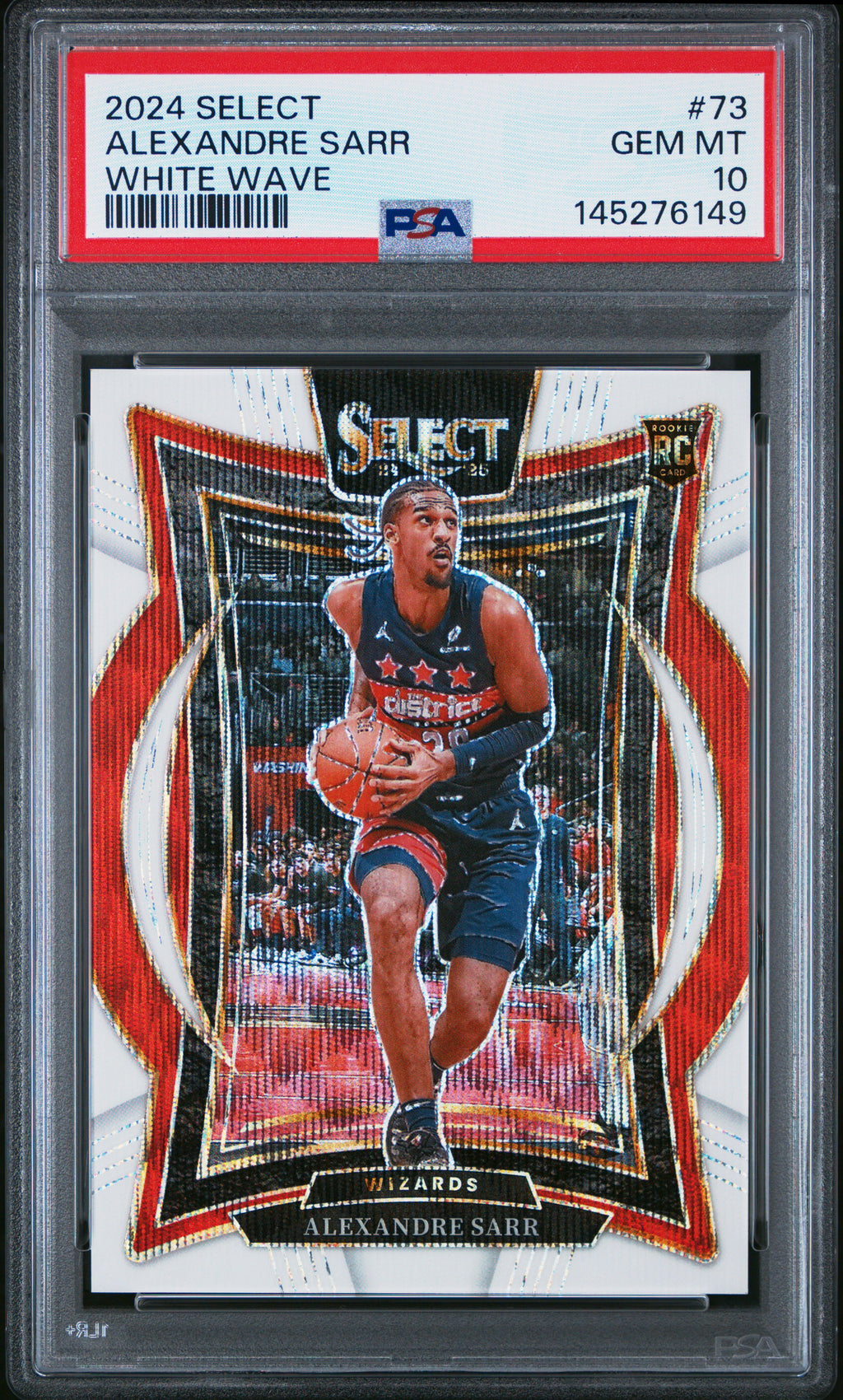 2024-25 Panini Select #73 Alexandre Sarr White Wave Prizm PSA 10 #/99