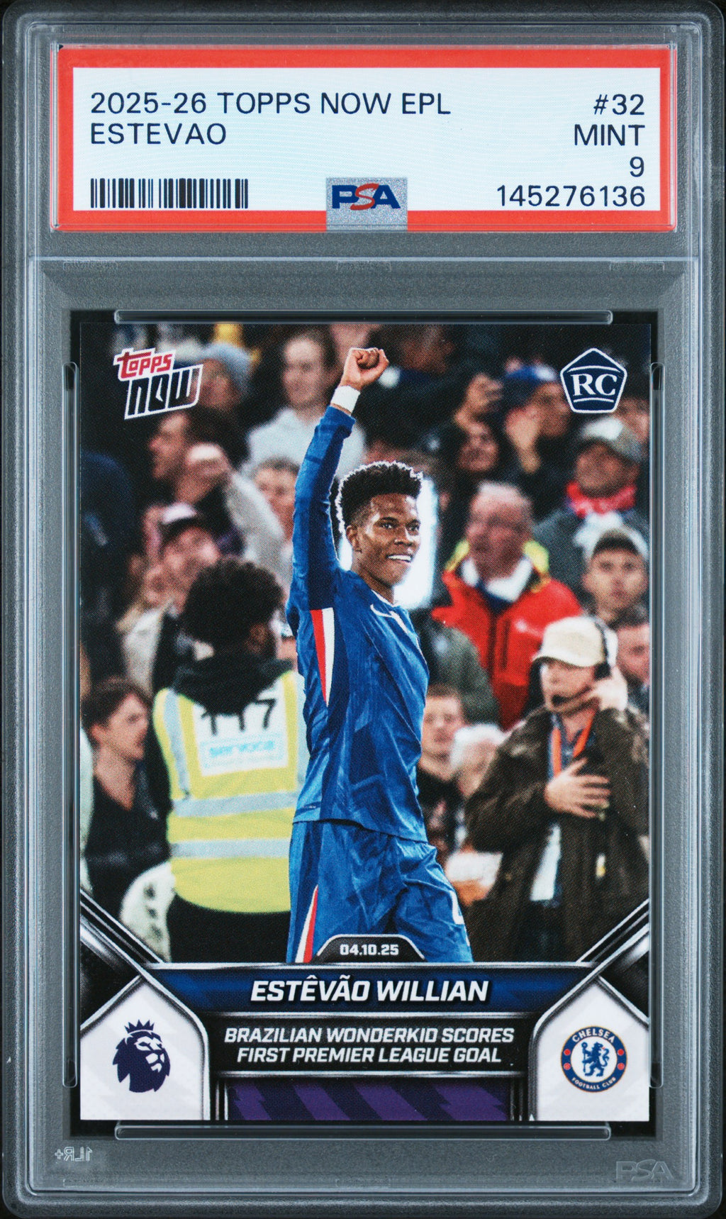 2025-2026 Topps Now Premier League #32 Estevao PSA 9