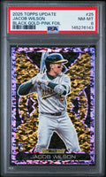 2025 Topps Update #BG-25 Jacob Wilson Topps Black Gold Pink Foil PSA 8