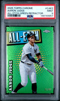 2025 Topps Chrome #CAE-2 Aaron Judge Chrome All-Etch Green Refractors PSA 9 #/99