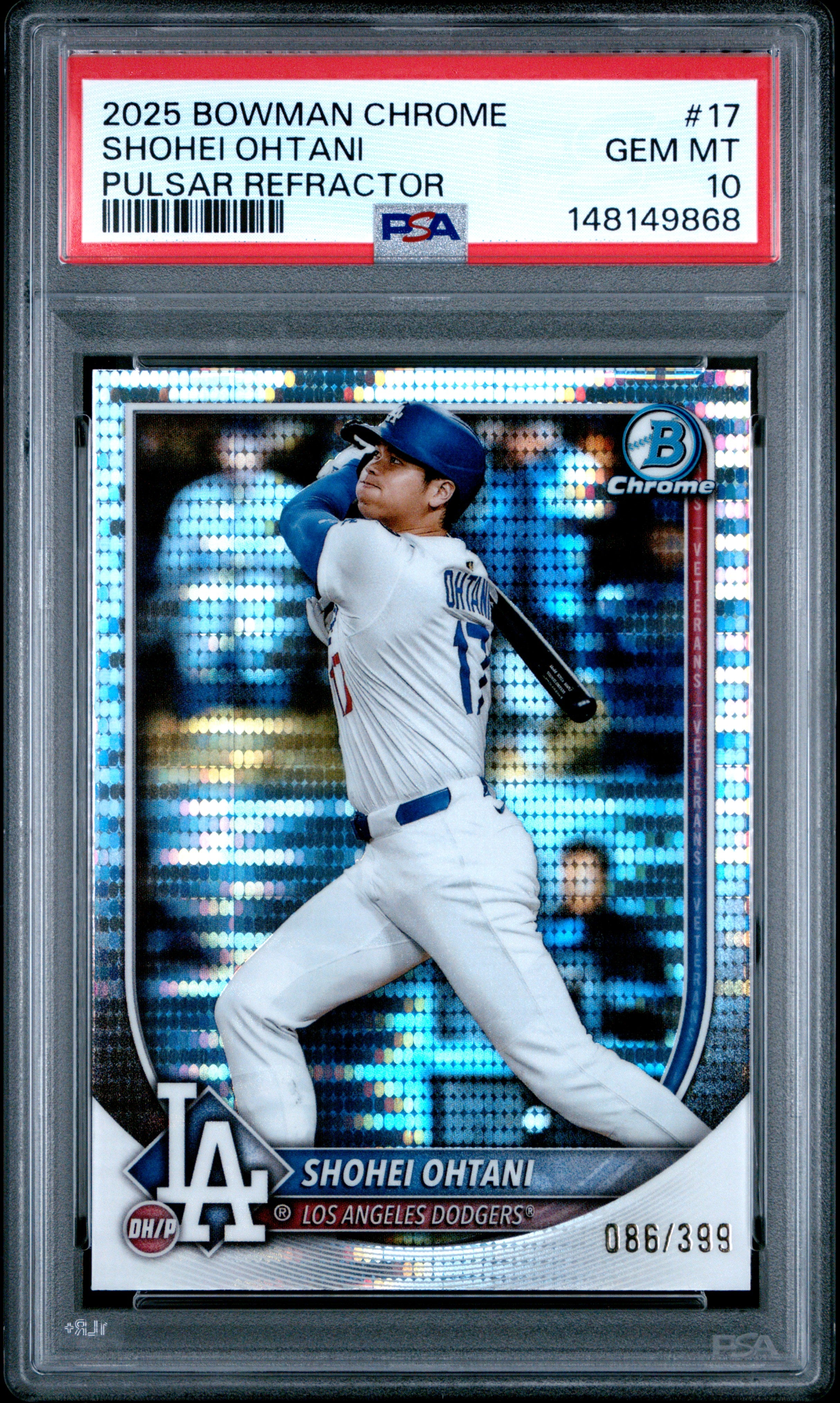 2025 Bowman Chrome #17 Shohei Ohtani Pulsar PSA 10 #/399