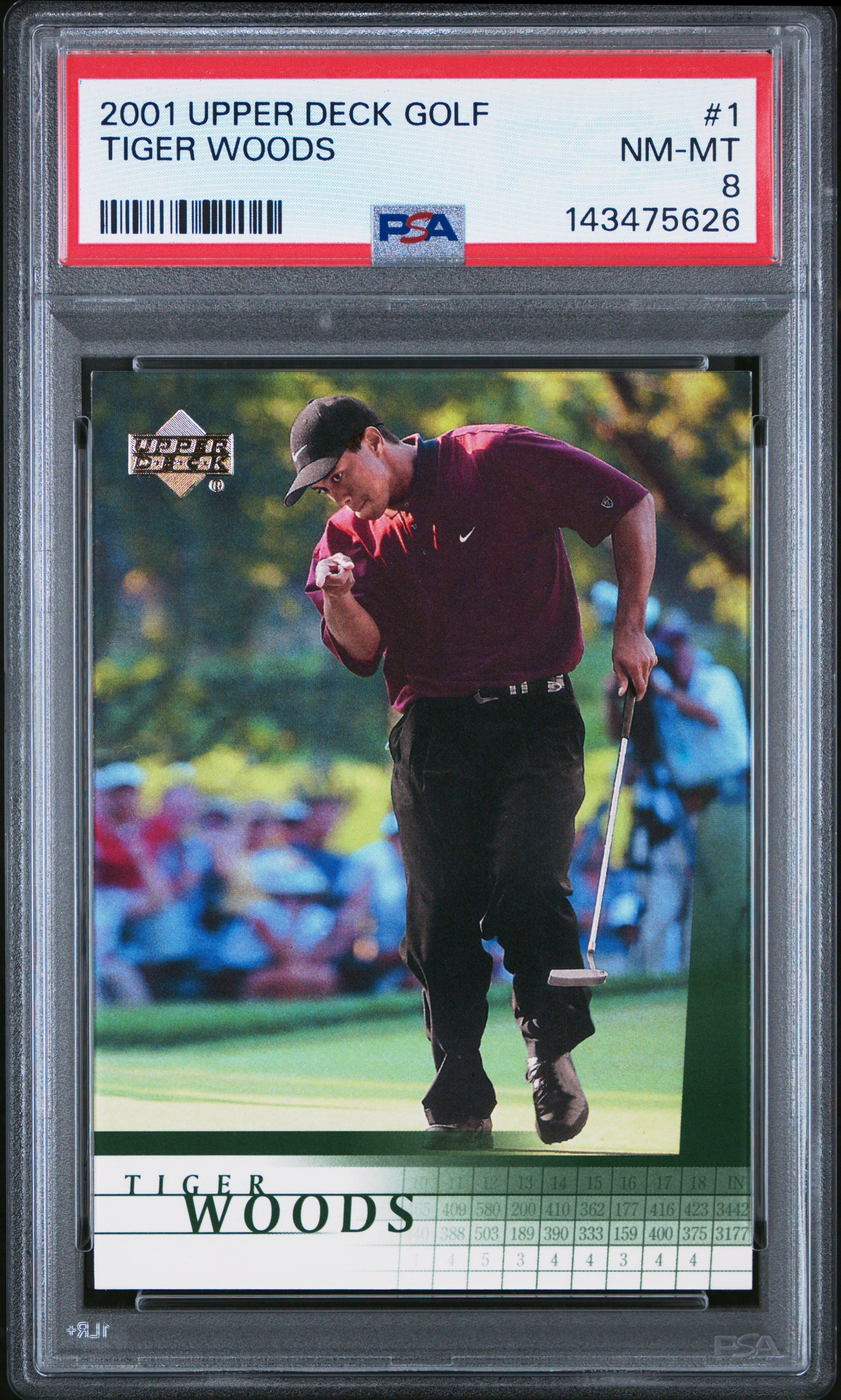 2001 Upper Deck #1 Tiger Woods PSA 8