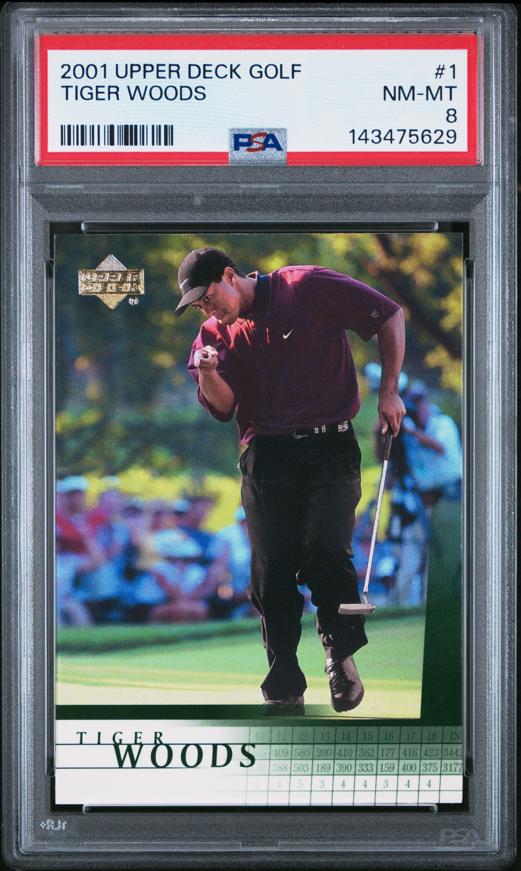 2001 Upper Deck #1 Tiger Woods PSA 8