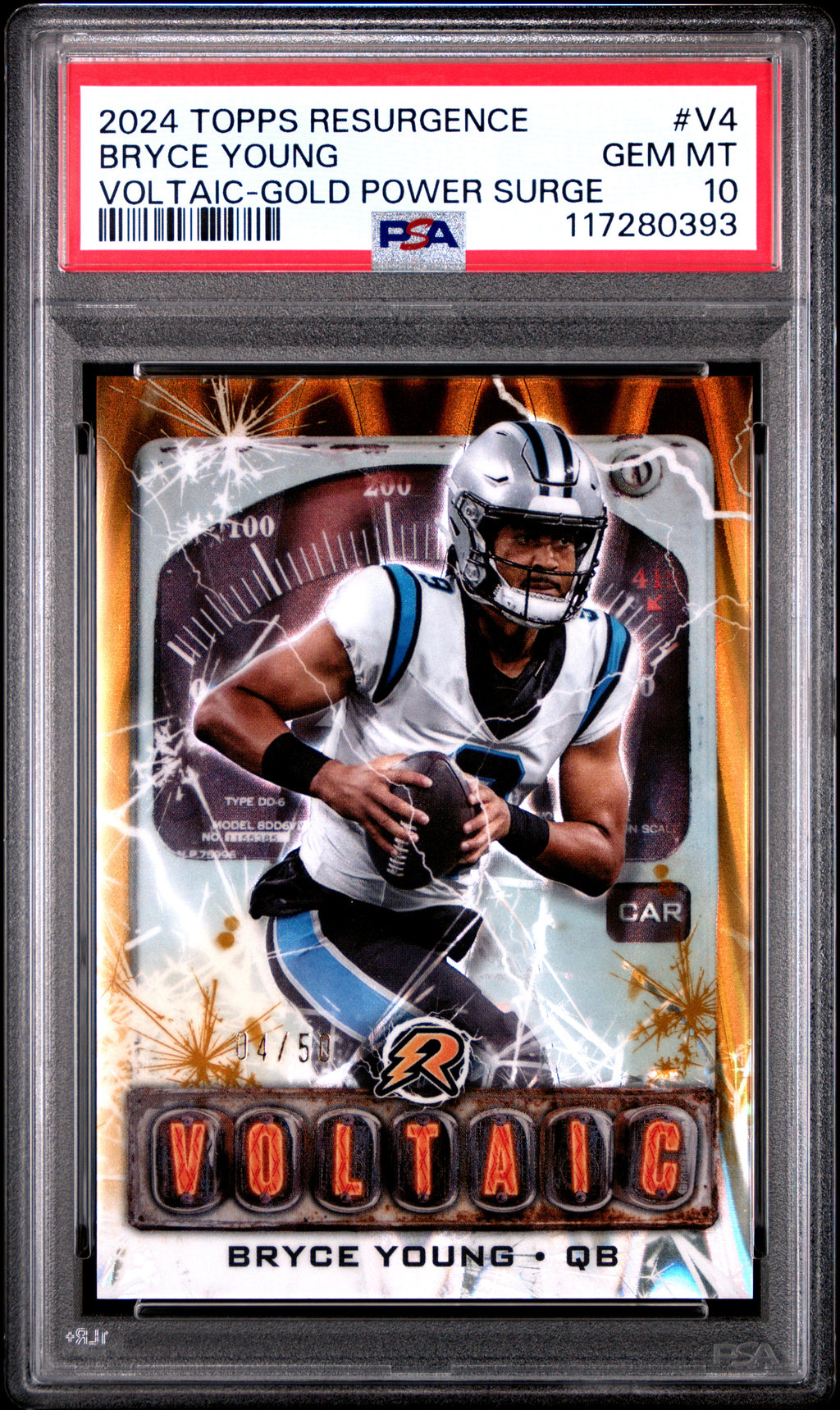 2024 Topps Resurgence #V-4 Bryce Young Voltaic Gold Power Surge PSA 10 #/50