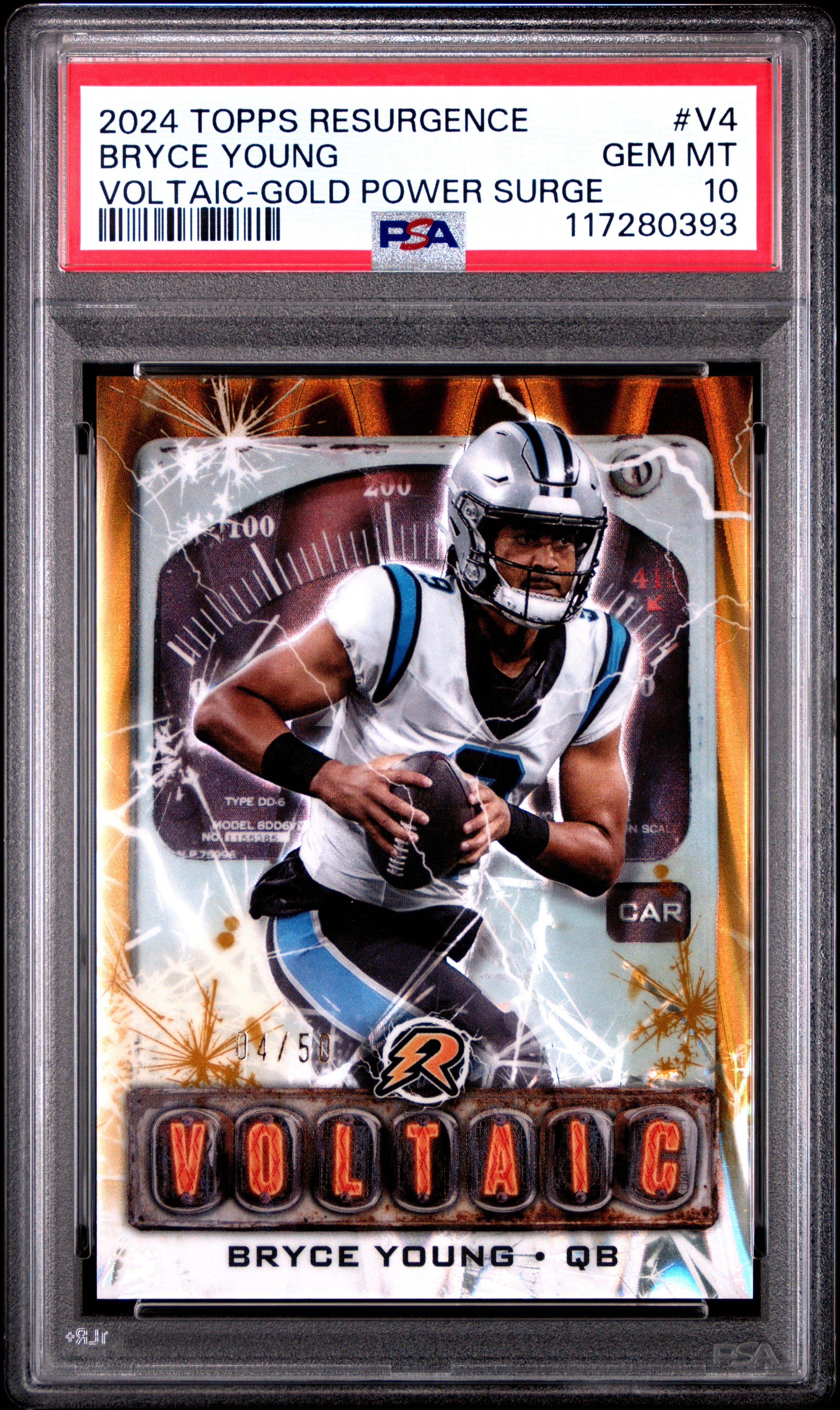 2024 Topps Resurgence #V-4 Bryce Young Voltaic Gold Power Surge PSA 10 #/50