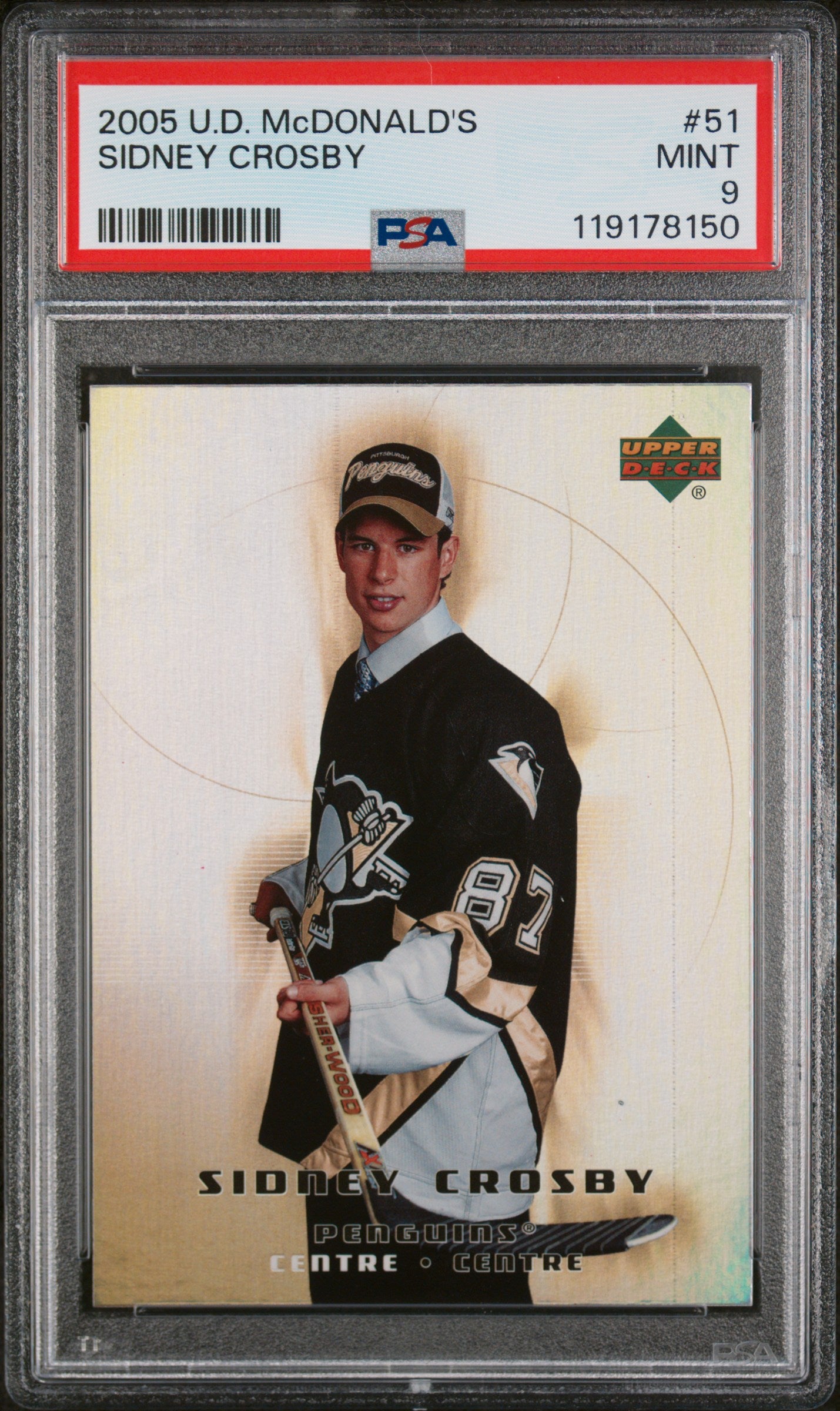 2005-06 Upper Deck McDonald's #51 Sidney Crosby PSA 9