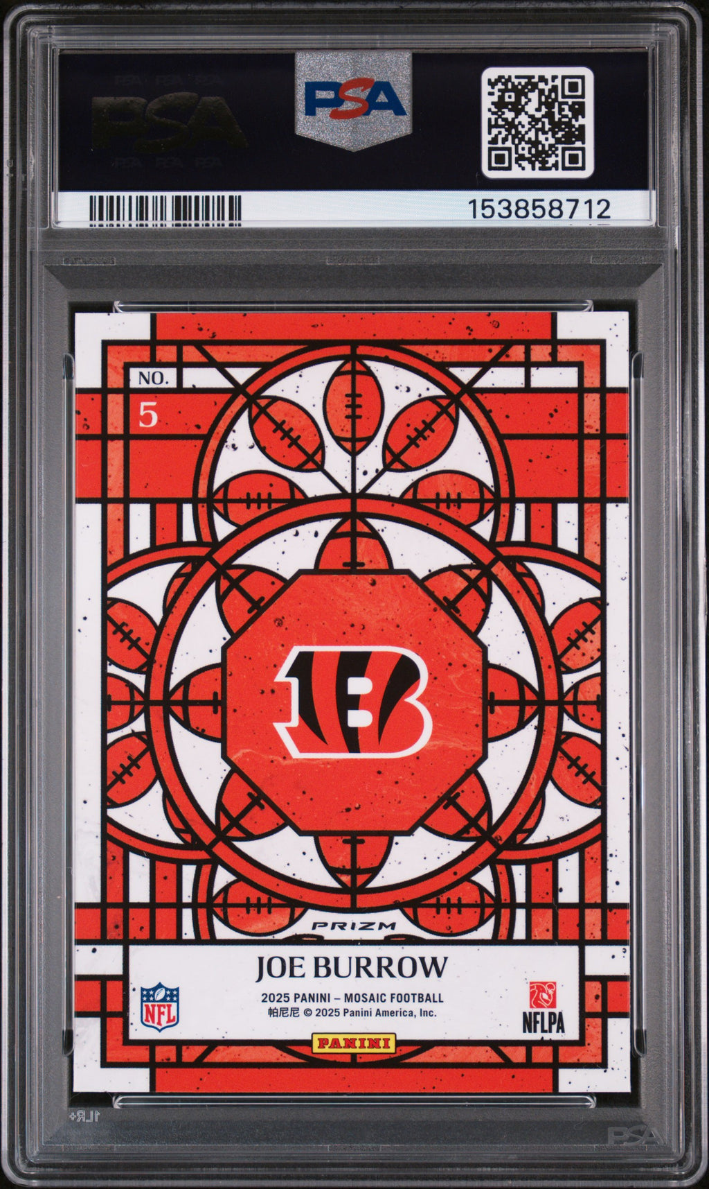 2025 Panini Mosaic #5 Joe Burrow Stained Glass PSA 10