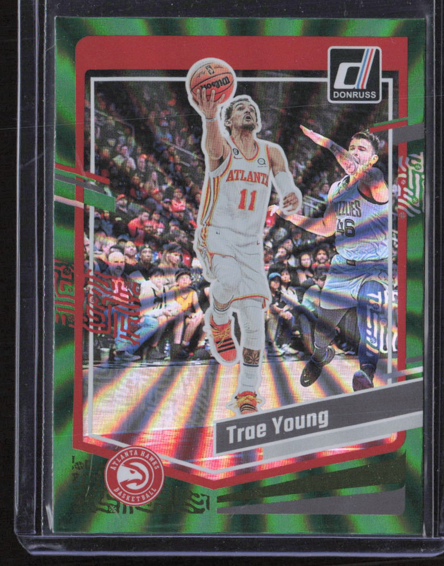 2023-24 Donruss #15 Trae Young Green Laser Holo