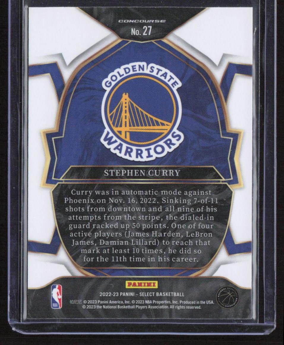 2022-23 Panini Select #27 Stephen Curry Blue Prizms