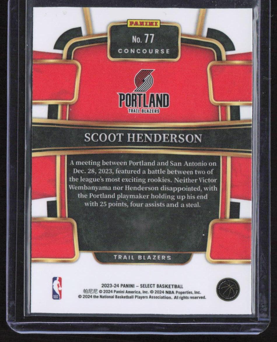 2023-24 Panini Select #77 Scoot Henderson Blue Prizms
