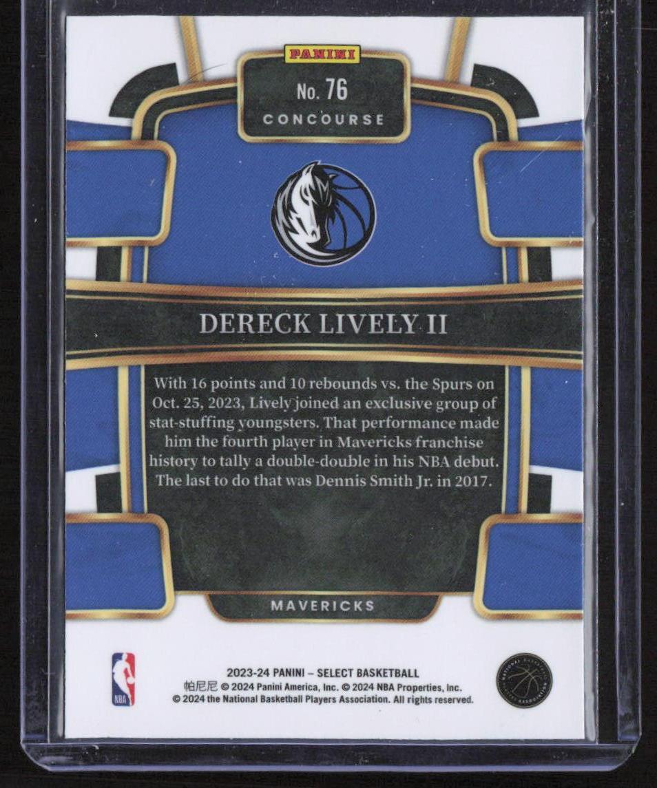 2023-24 Panini Select #76 Dereck Lively II Blue (Retail Base)