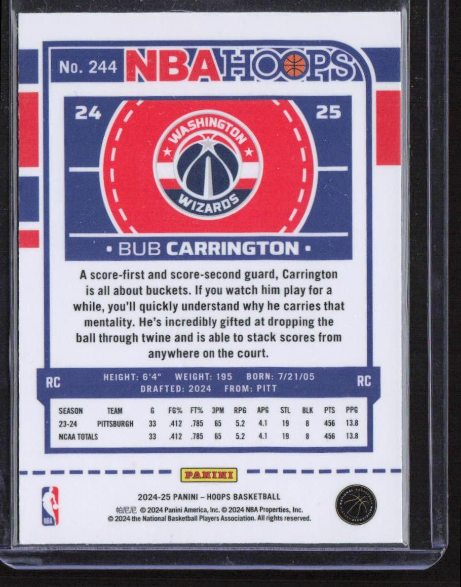 2024-25 Hoops #244 Bub Carrington Premium