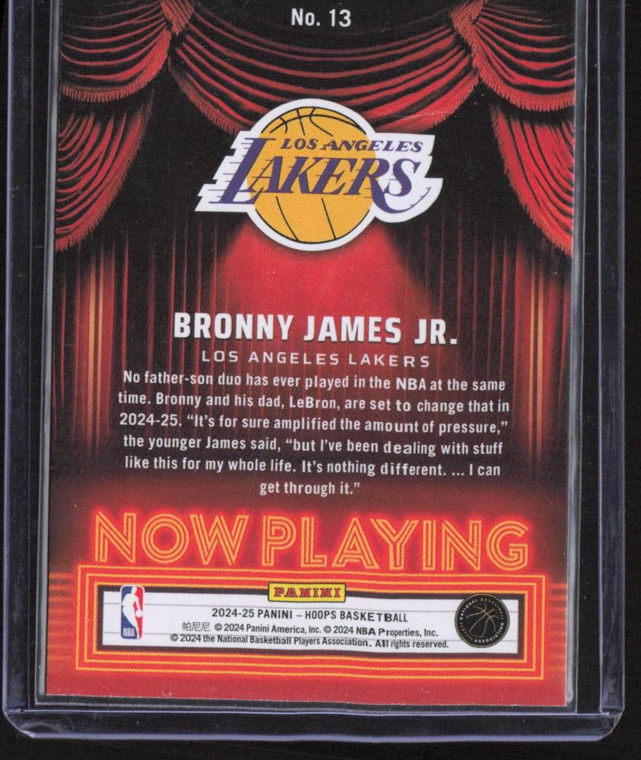 2024-25 Hoops #13 Bronny James Jr. Now Playing